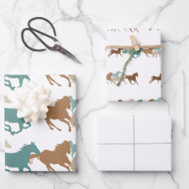 Wildpferde Geschenkpapier Set