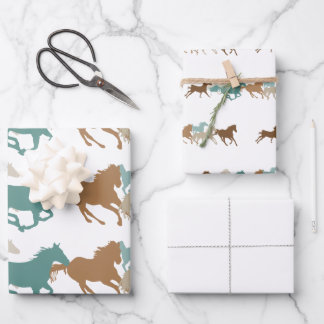 Wildpferde Geschenkpapier Set