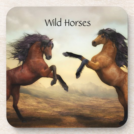 Wildpferde Getränkeuntersetzer (Vorderseite)