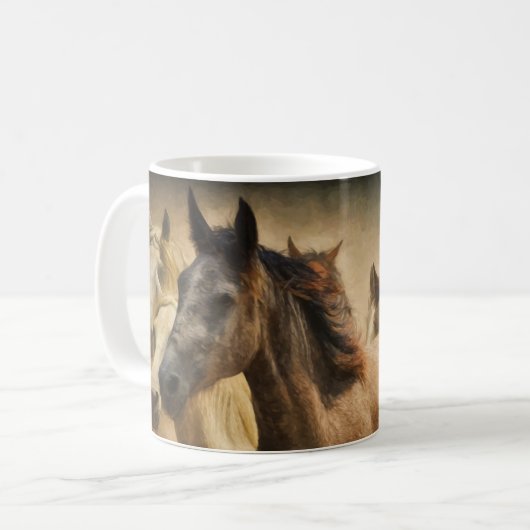 Wildpferde Kaffeetasse (Vorderseite Links)