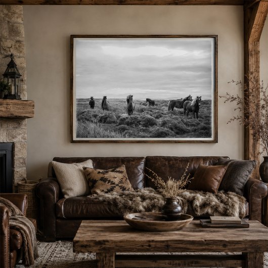 Wildpferde-Landschaft Poster