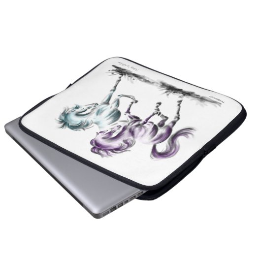 Wildpferde Laptopschutzhülle (Vorne Knopf)