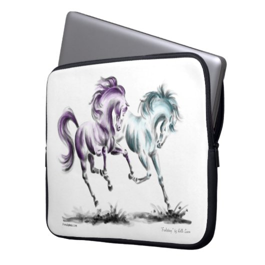 Wildpferde Laptopschutzhülle (Vorderseite Links)