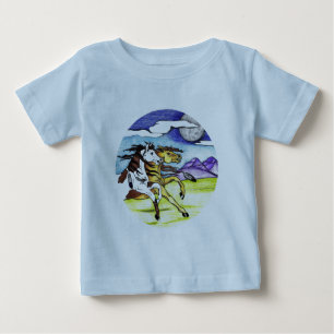 Wildpferde laufen frei baby t-shirt