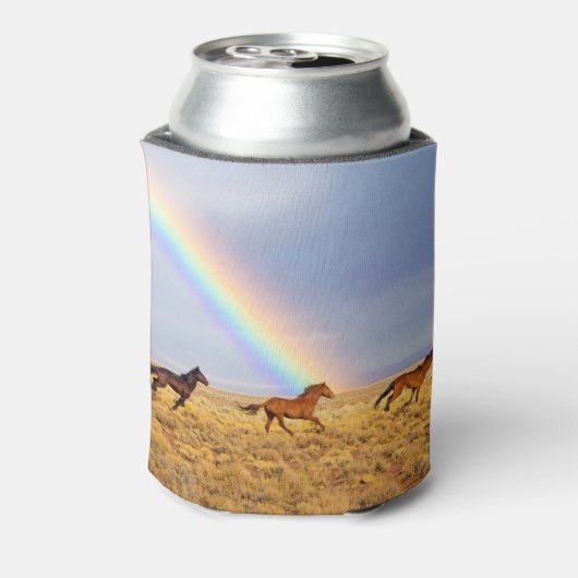 Wildpferde mit Regenbogen Dosenkühler (Kanne Rückseite)