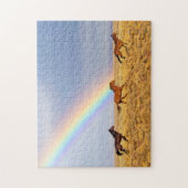 Wildpferde mit Regenbogen Puzzle (Vertikal)