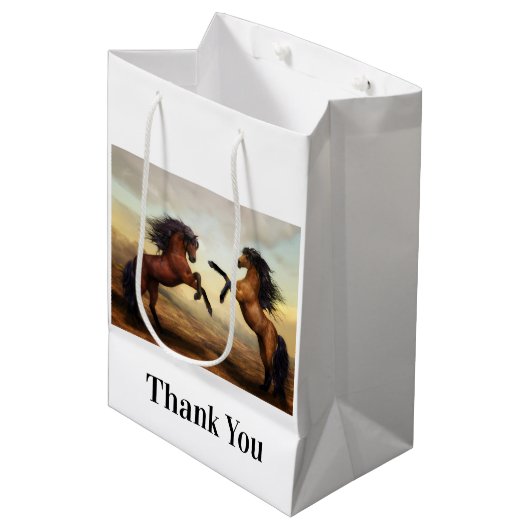 Wildpferde Mittlere Geschenktüte (Vorderseite Schrägansicht)