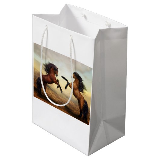 Wildpferde Mittlere Geschenktüte (Rückseite Schrägansicht)