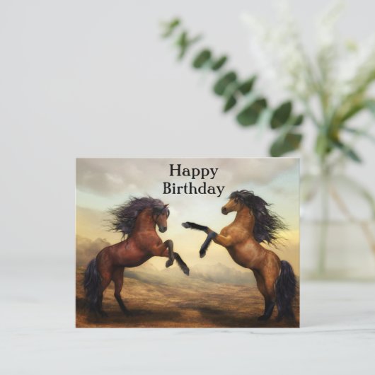 Wildpferde Postkarte (Stehend Vorderseite)