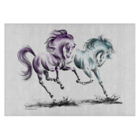 Wildpferde Schneidebrett (Vorderseite)