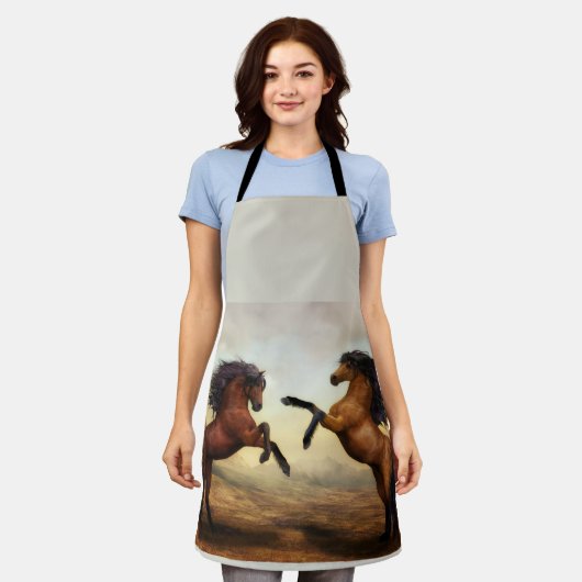 Wildpferde Schürze (Getragen)