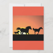 Wildpferde-Sonnenuntergangs-Silhouette Einladung (Vorderseite)