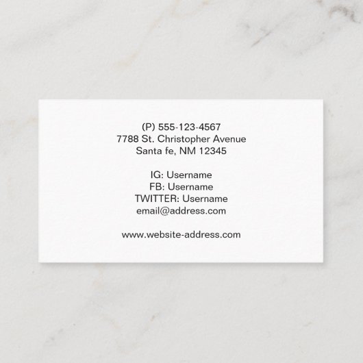 Wildpferde Visitenkarte (Rückseite)