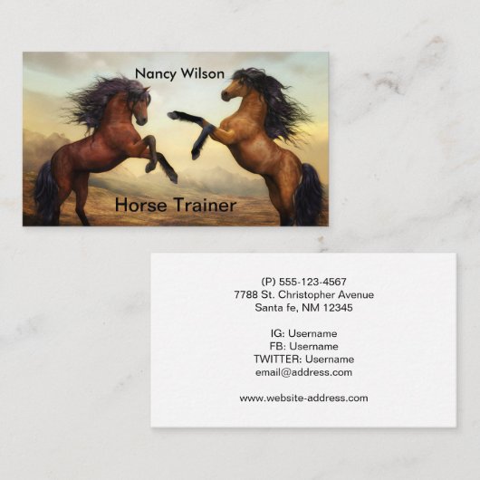 Wildpferde Visitenkarte (Vorne/Hinten)