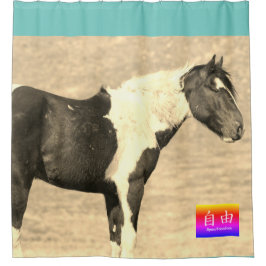 WILDPFERDE VON UTAH PINTO CUSTOM SHOWER CURTAIN DUSCHVORHANG