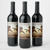 Wildpferde Weinetikett (Flaschen)