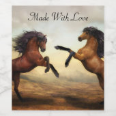 Wildpferde Weinetikett (Einzelnes Label)