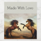 Wildpferde Weinetikett (Einzelnes Label)