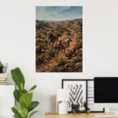 Wildpferde Wüsten-Canyon Poster (Heimbüro)