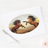 WildPferdezucht Ovaler Aufkleber (Umschlag)