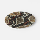 Wildreptilienmuster farbige Pythonschlange Pappteller (Schrägansicht)