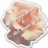 Wildrose Stickers Peach Rose Wedding Decal Aufkleber (Vorderseite)