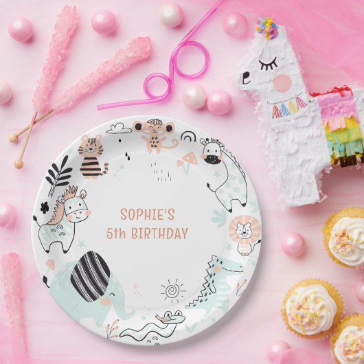 Wildsafari-Kindergeburtstag Pappteller (Party)