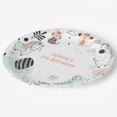 Wildsafari-Kindergeburtstag Pappteller (Schrägansicht)