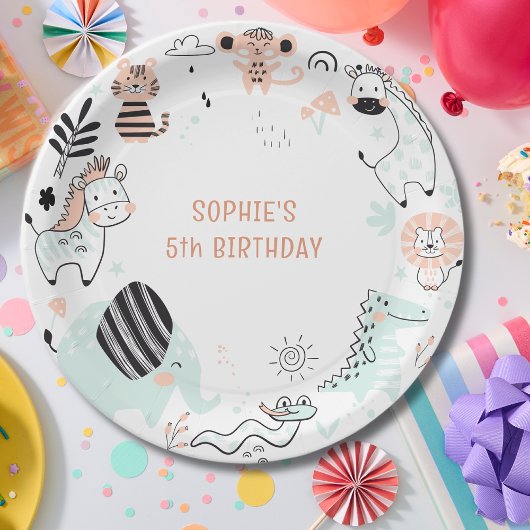 Wildsafari-Kindergeburtstag Pappteller