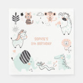 Wildsafari-Kindergeburtstag Serviette (Vorderseite)