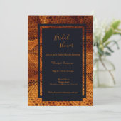 Wildschlangenleder-Brautparty Einladung (Stehend Vorderseite)