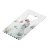 Wildschneebild niedlicher Feldmaus Geldbeutel Flaschenöffner (Vorderseite Schrägansicht)