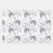 Wildschneekatzen mit Winterbotanicals Geschenkpapier Set (Vorderseite)