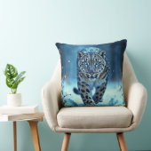 Wildschneeleopard wandern Frost verzauberter Wald Kissen (Stuhl )