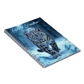 Wildschneeleopard wandern Frost verzauberter Wald Notizblock (Rechte Seite)