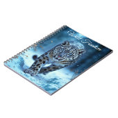 Wildschneeleopard wandern Frost verzauberter Wald Notizblock (Linke Seite)