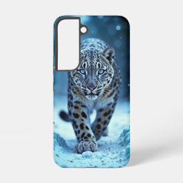 Wildschneeleopard wandern Frost verzauberter Wald Samsung Galaxy Hülle