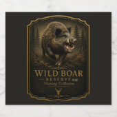 Wildschwein Alkoholflaschenetikett (Einzelnes Label)