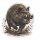 Wildschwein Aufkleber (Vorderseite)
