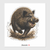 Wildschwein Aufkleber (Blatt)