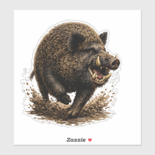 Wildschwein Aufkleber (Blatt)