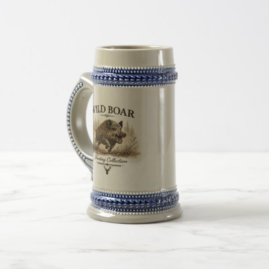 Wildschwein Bierglas (Vorderseite Links)