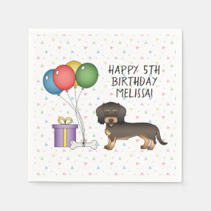 Wildschwein-Dachshund-Hund mit Draht-haar - Geburt Serviette