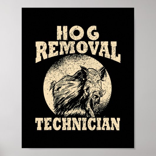 Wildschwein, der Vintages Schwein jagt Poster (Vorne)