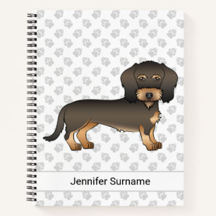Wildschwein-Draht-haar-Dachshund-Cartoon-Hund & Te Notizblock