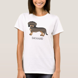 Wildschwein-Draht-haar-Dachshund-Cartoon-Hund & Te T-Shirt