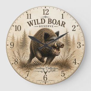 Wildschwein Große Wanduhr