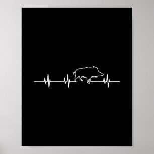 Wildschwein-Herzschlag Ekg Hog Hunter Jagd Jagd Poster