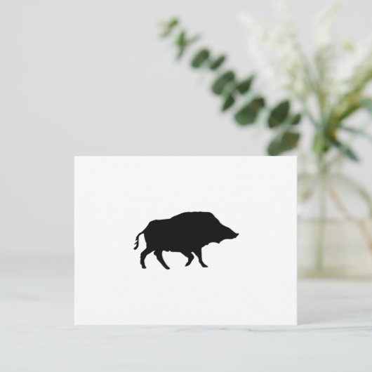 Wildschwein Postkarte (Stehend Vorderseite)
