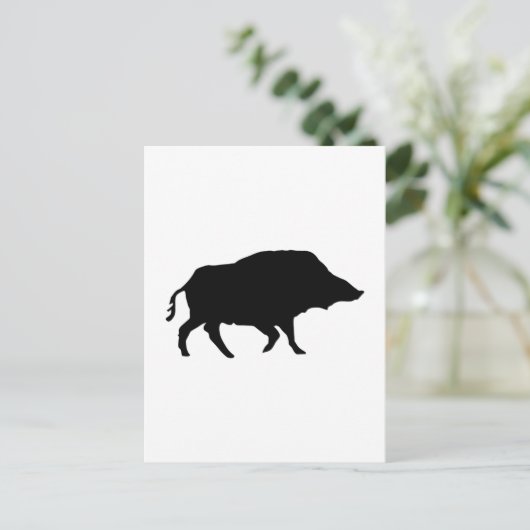Wildschwein Postkarte (Stehend Vorderseite)